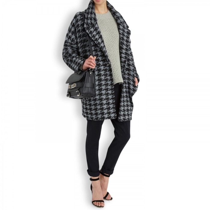 Marc Jacobs Terrence Houndstooth Chunky Wool Blend Coat